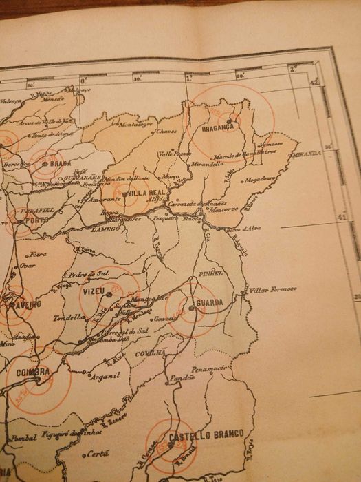Mapa Portugal - Carte Indiquant le taux des interets de l'argent