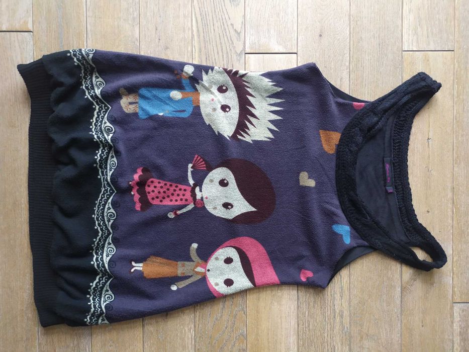 Śliczna kolorowa boho sukienka etno tunika w lalki S/M