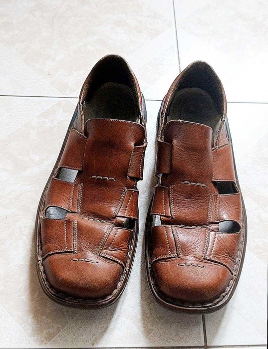 Фирменные кожаные сандалии Rieker 43-43,5 р.