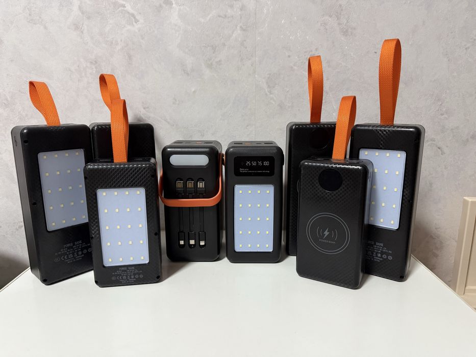 Повербанк 60000 mAh, швидка зарядка, безпровідна, провід для вай фай.