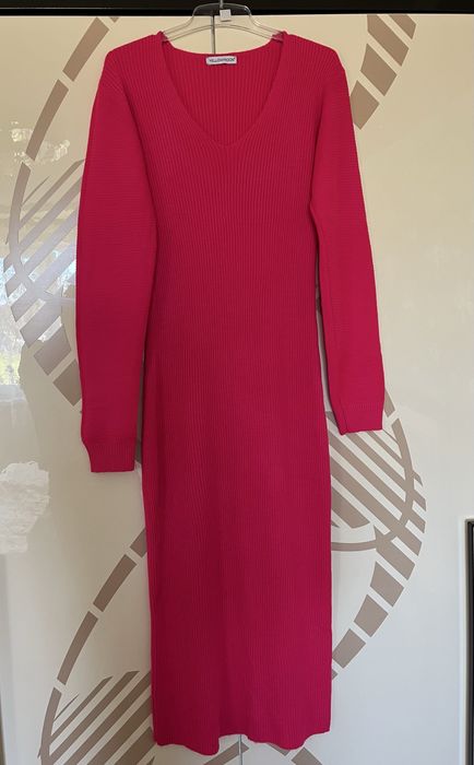 Сукня в рубчик рожева