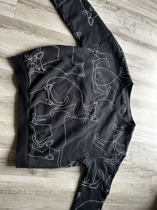 Bluza w koty, kotki czarna krotka House 36 S