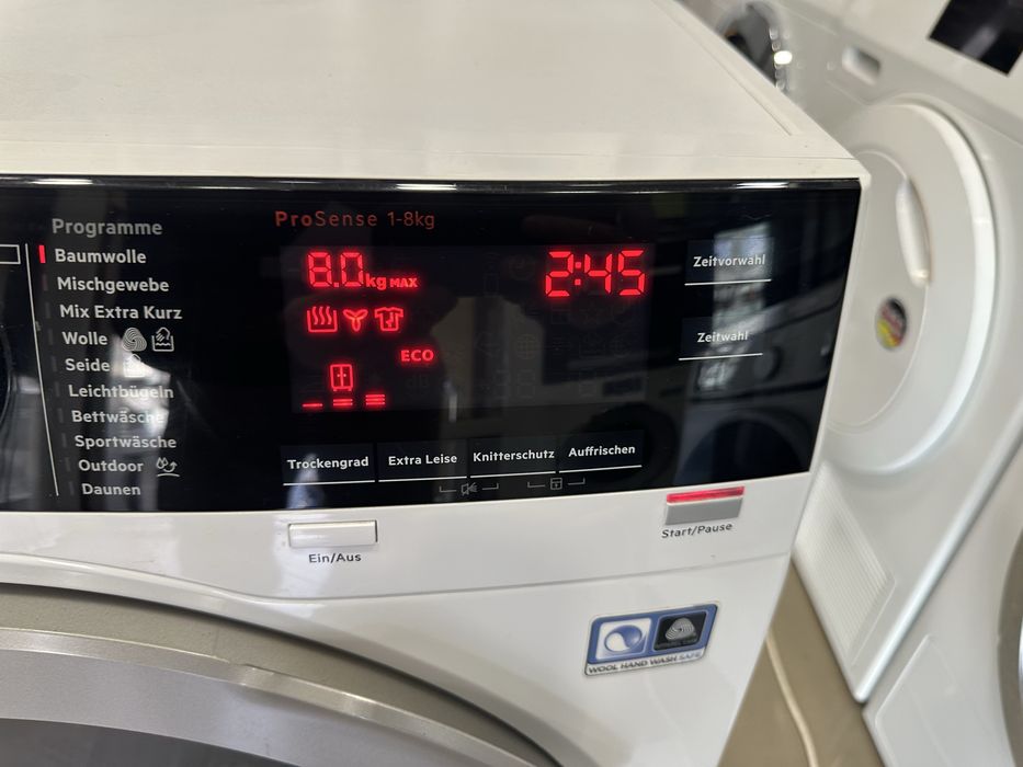 Сушильна машина AEG T8DE86685 (Німеччина) 8кг. Тепловий гасос. Лед