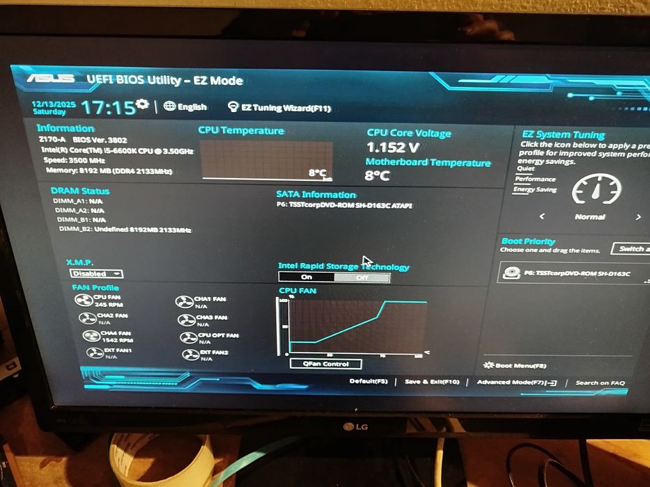 Płyta główna Asus Z170-A+ i5 6600K+ Wentylator