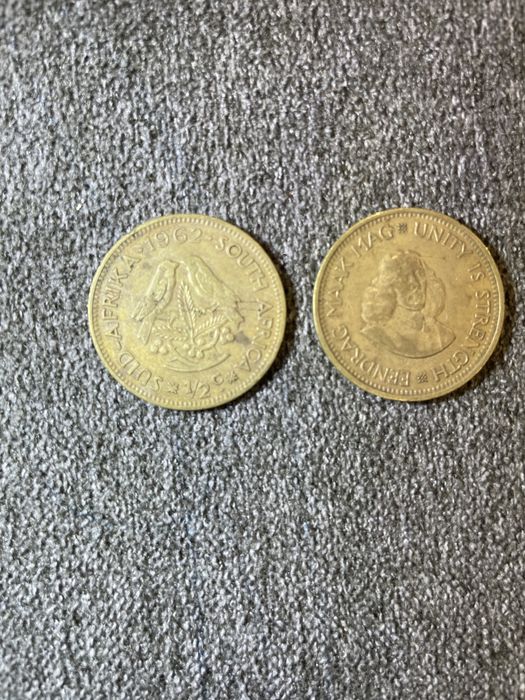 Moedas 1/2 cent África do Sul ‘62 ‘64