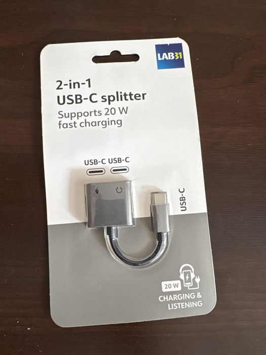 Adapter USB-C 2 w 1 rozdzielacz LAB31