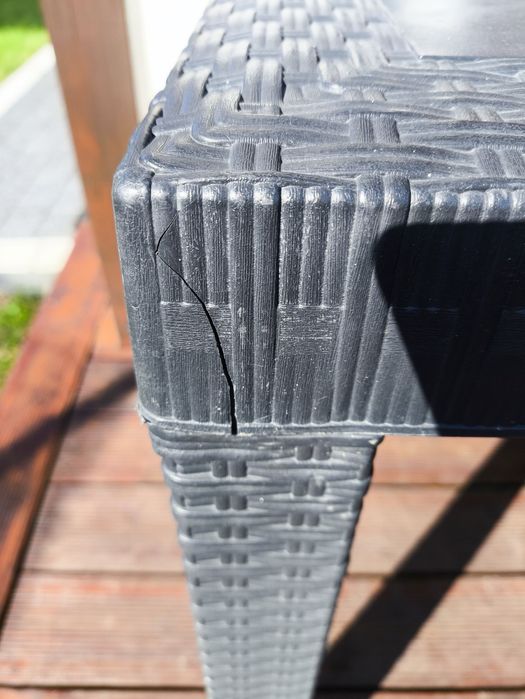 Zestaw mebli ogrodowych technorattan – stół + fotele + sofa
