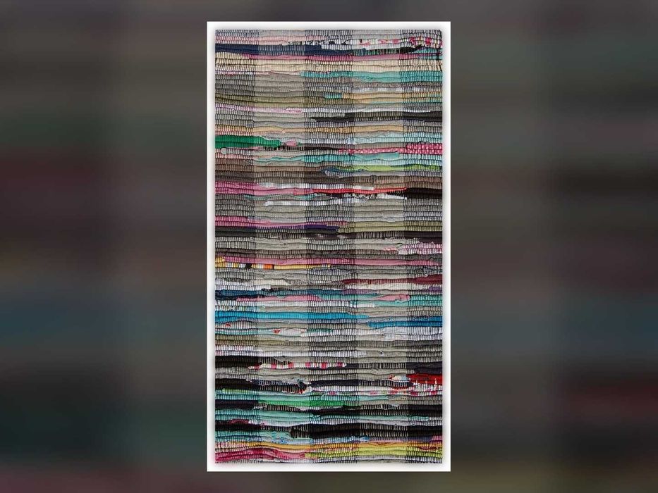 Nowy Dywanik Bawełniany Boho 80x160 cm Ręcznie Tkany Chodnik Kolorowy z Frędzlami Dywan do Prania