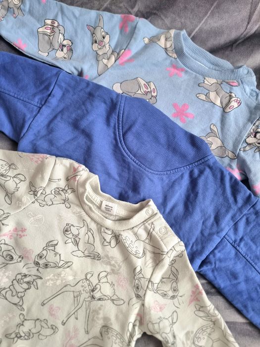 Zestaw pakiet 3x bluza dla dziewczynki 74/80 bambi Sinsay Primark
