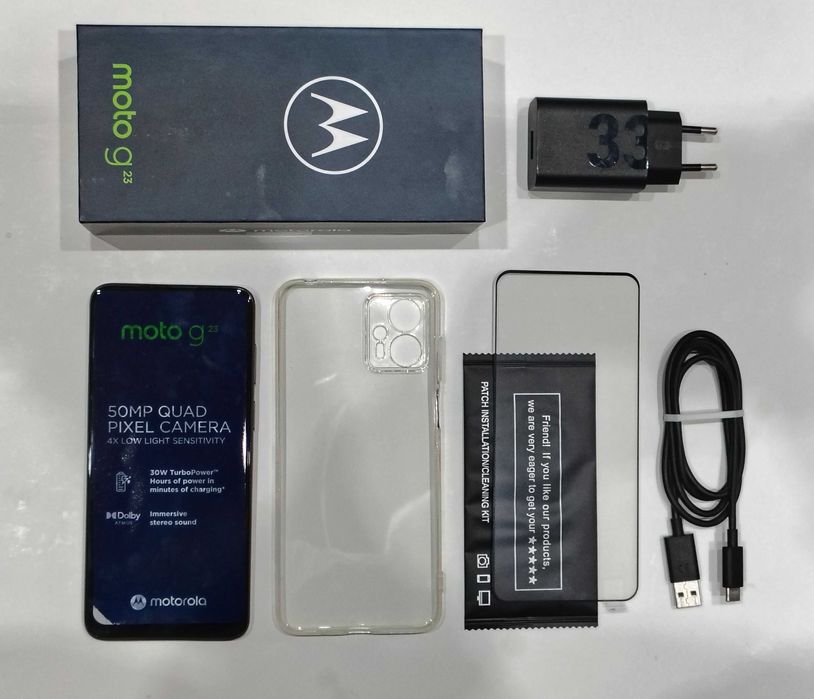 Motorola G23 8/128GB – stan idealny, kompletny, nowe etui i szkło
