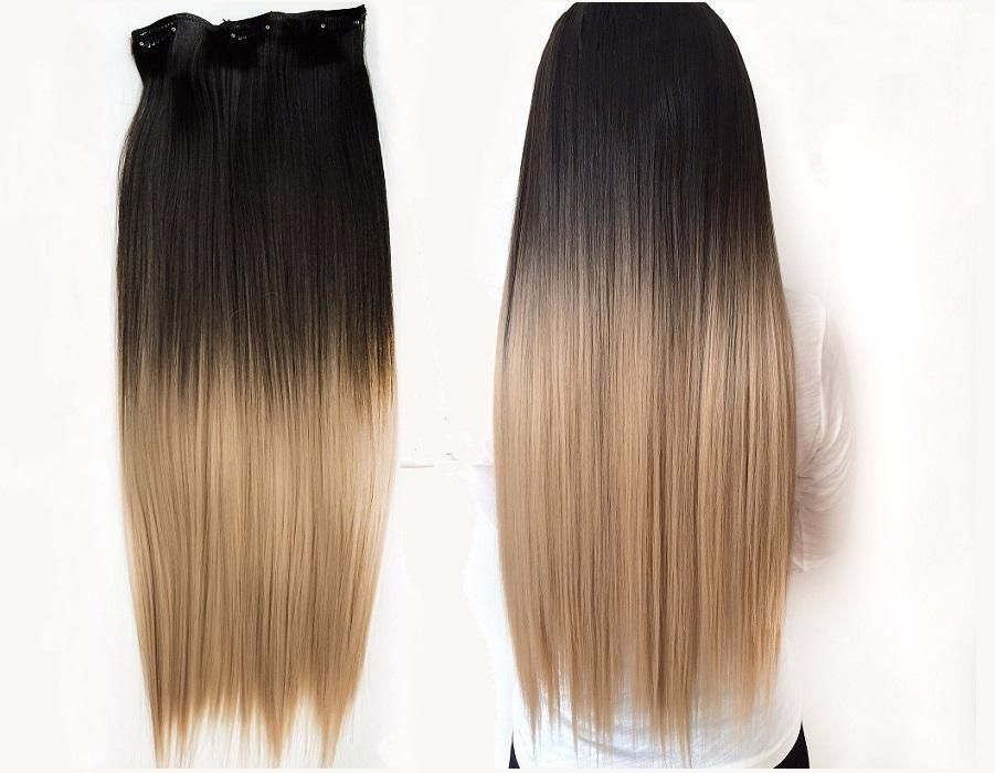 Treski OMBRE *** CLIP-IN Naturalne 60 cm PrOsTe ! doczepiane włosy