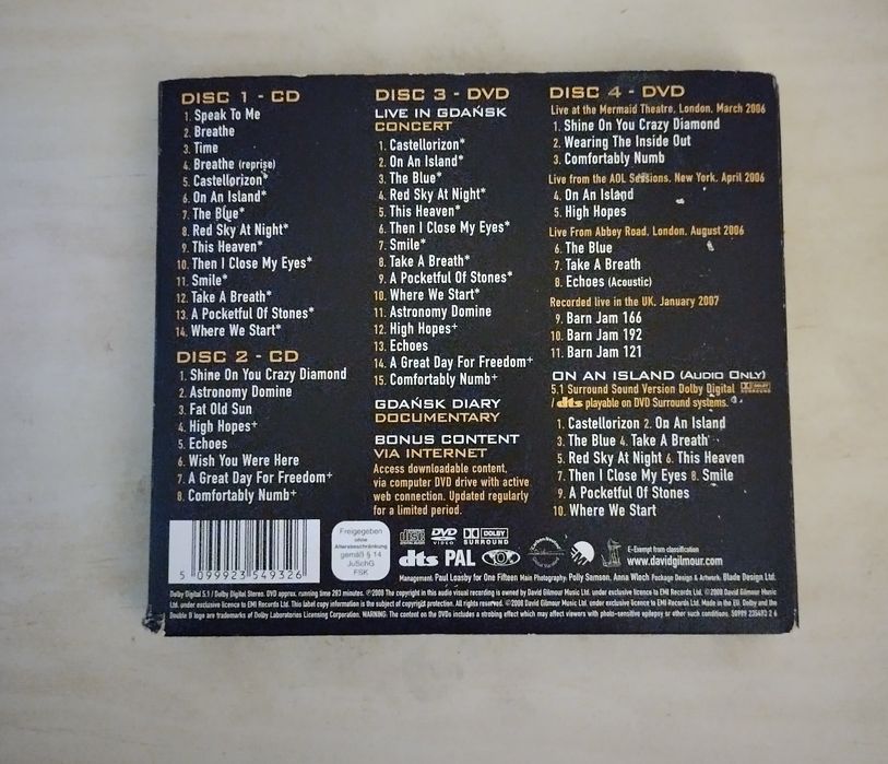 David Gilmour live at Gdansk 4 Disc edition raridade -muito bom!-
