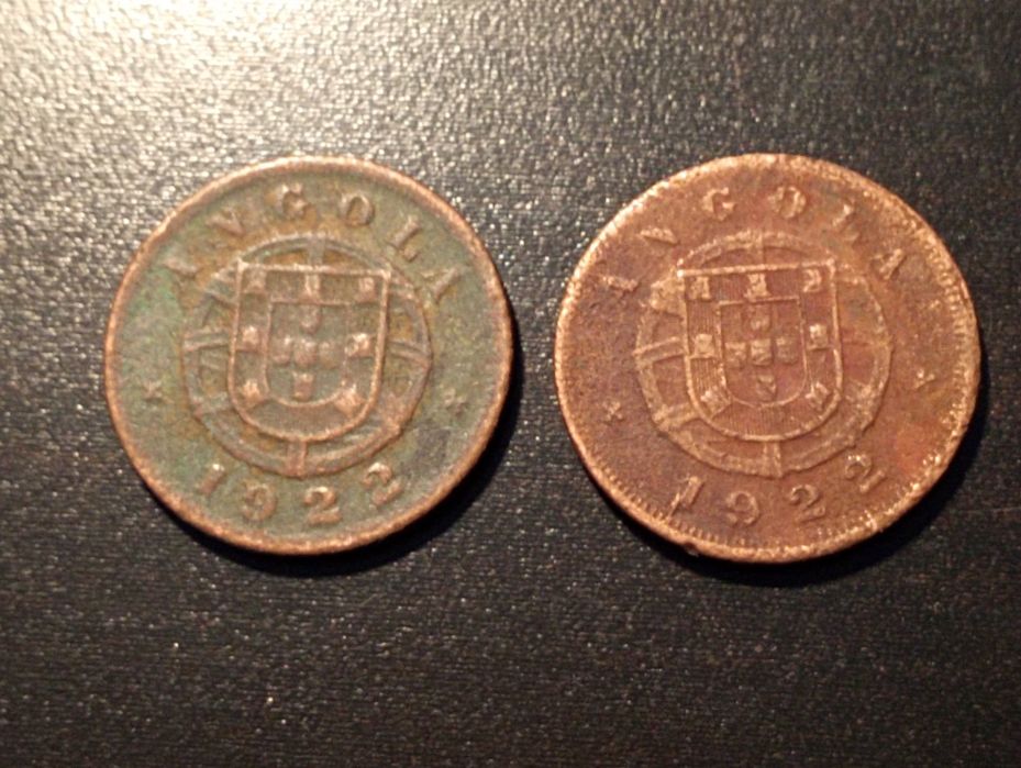5 centavos - Angola 1922 - Bronze - Bela / MBC - muito bem conservada