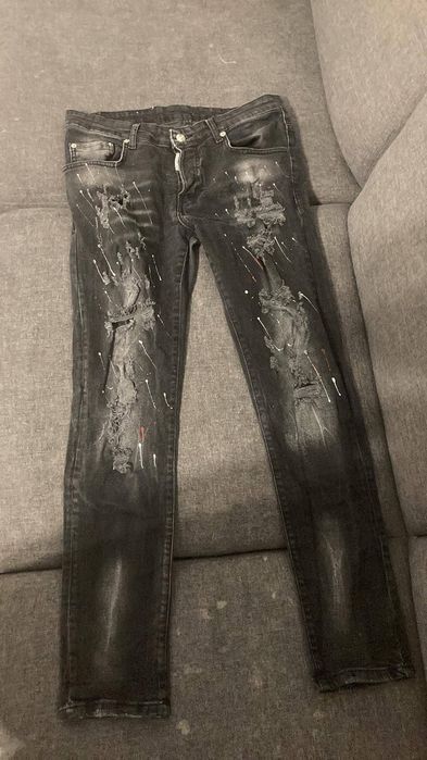 Oryginalne Jeansy DSQUARED2 Cool Guy Distressed Vintage Czarne Grafitowe