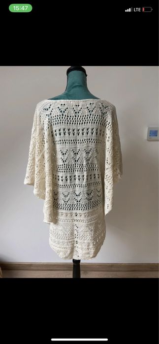 Azurowe poncho sweter M-L Only