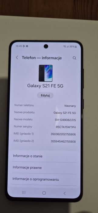 Sprzedam Samsung Galaxy S 21 FE 5G