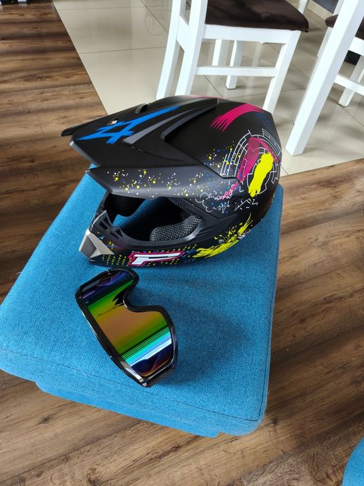 Kask nowy L obwód głowy 57-60 cm cross quad rower hulajnoga  gogle