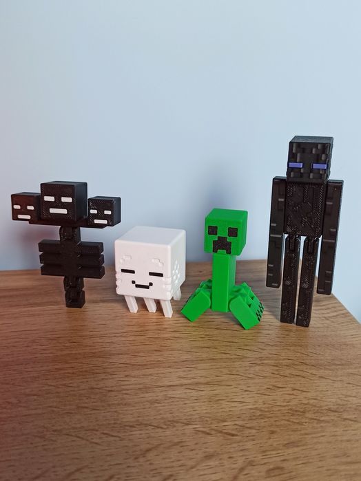 Figurki Minecraft Creeper, Enderman, Wither, mini Ghast
