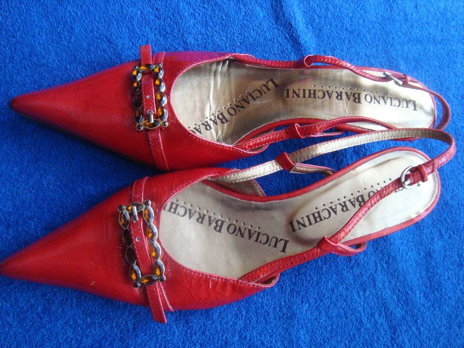 buty czółenka  skórzane Luciano Barachini roz 39 -Italia