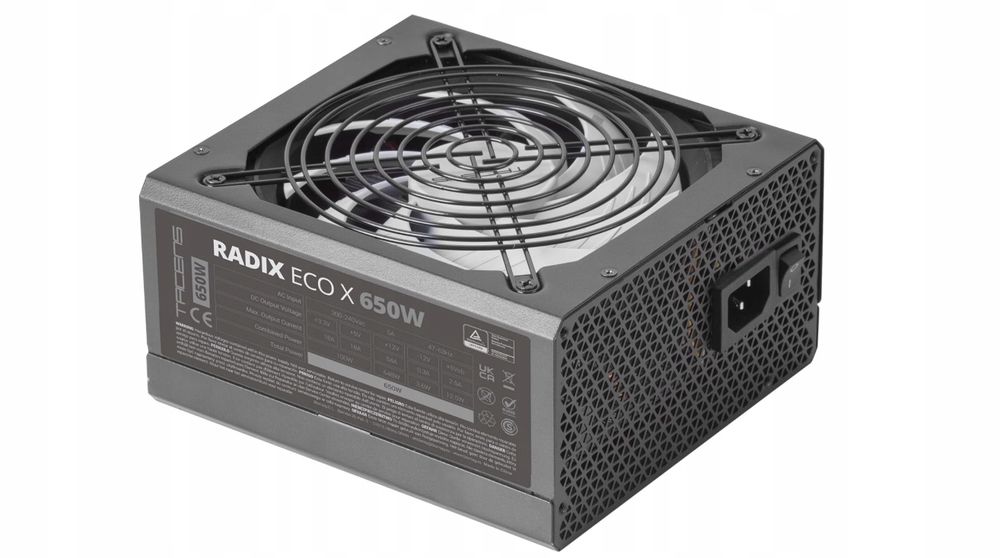 tacens radix eco x 650, zasilacz pc atx 650w, czarny