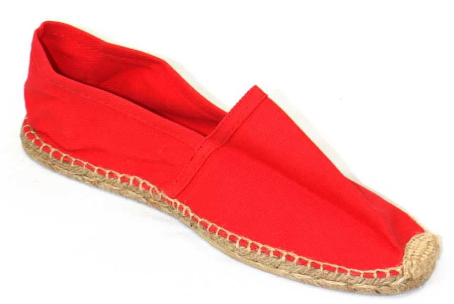 Klasyczne męskie płócienne sznurkowe espadryle czerwone 43