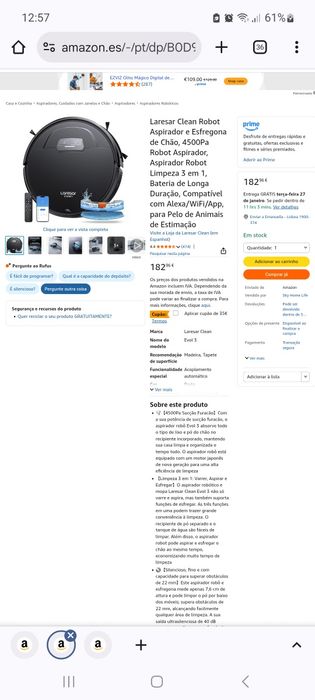 Robot vacuum cleaner Laresar 3 in 1