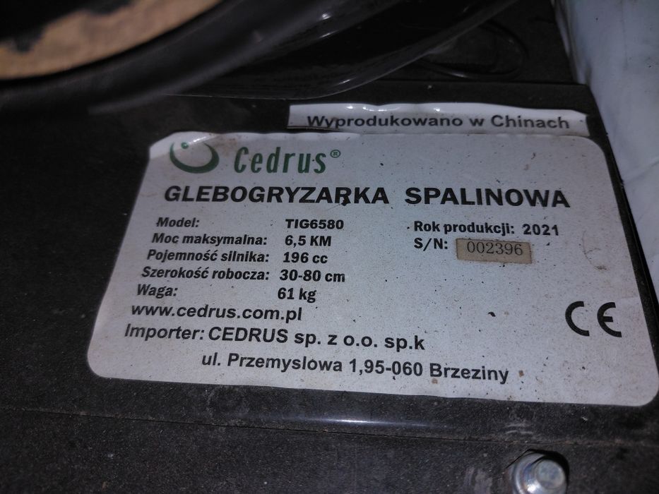 Glebogryzarka spalinowa Cedrus TIG6580
