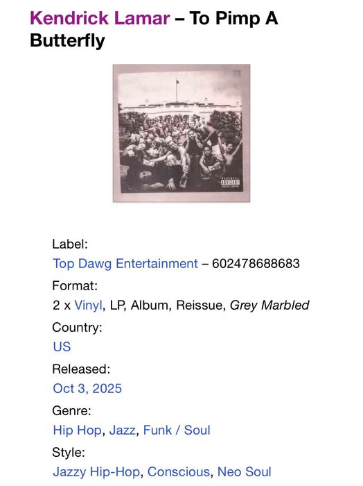 Disco vinil Kendrick Lamar - To pimp a butterfly