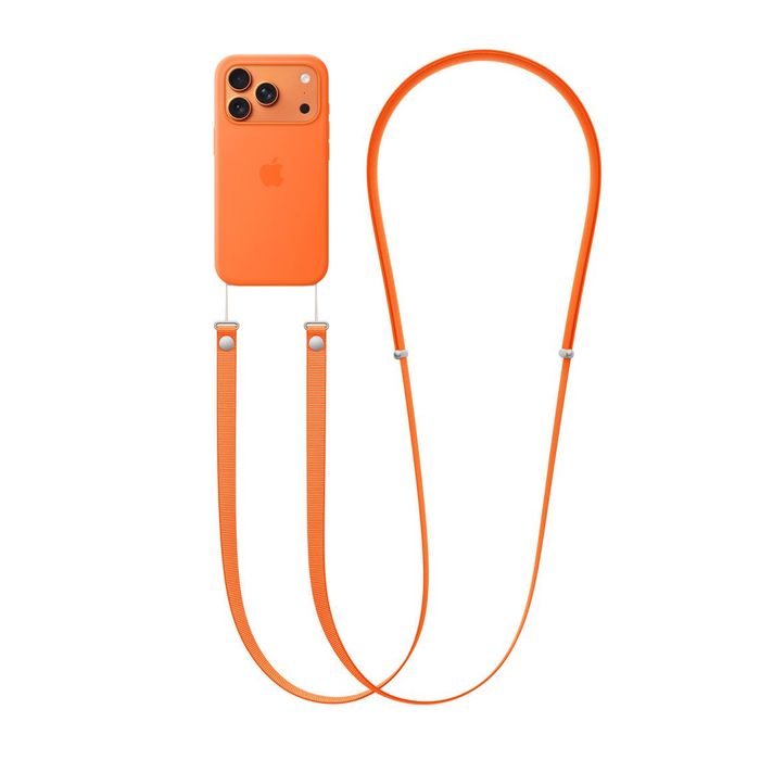 iPhone 17 Pro Etui Siliconowe + Pasek crossbody Terracotta/Orange