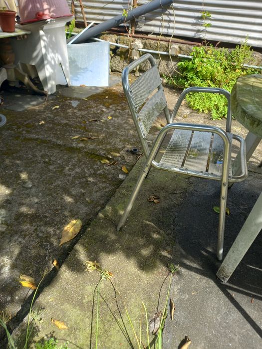 Cadeiras de jardim em inox