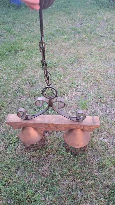 Retro Lampa Metal Drewno