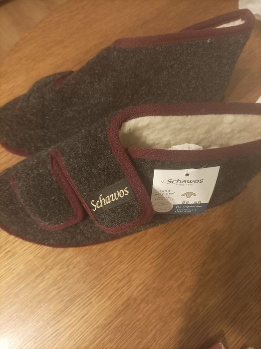 Bambosze kapcie Schawos 100 %wełna