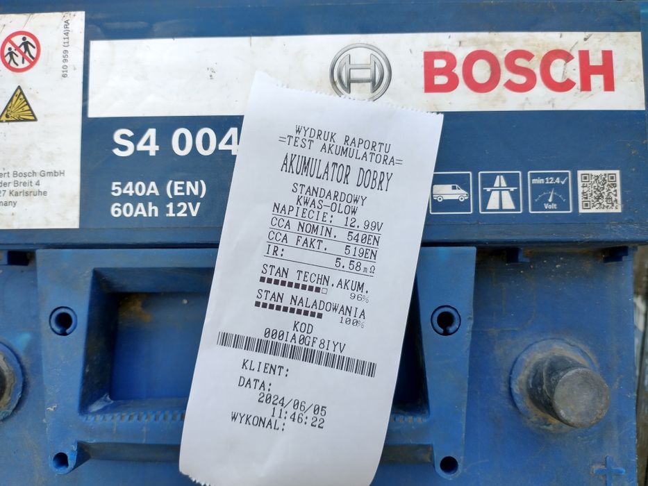 Akumulator BOSCH 60Ah 540A S4 004