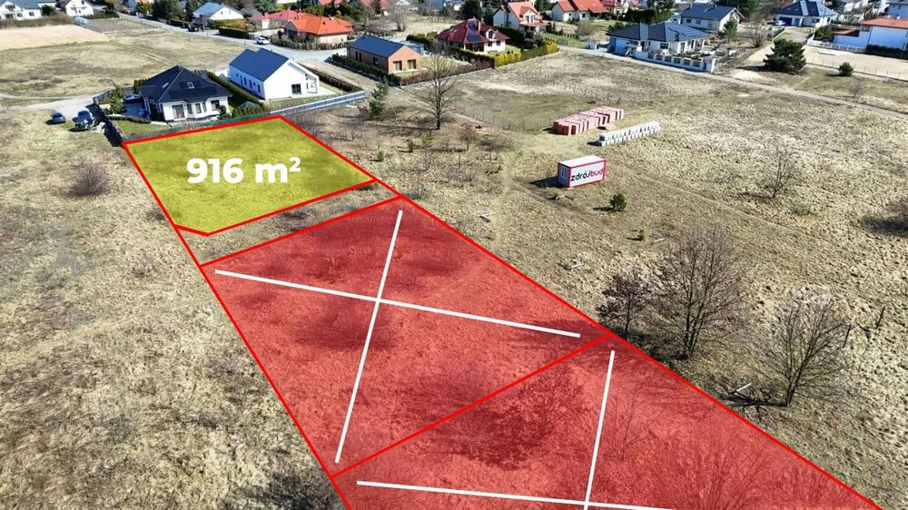 działka budowlana  przy ul. Topolowej , 916m2 .