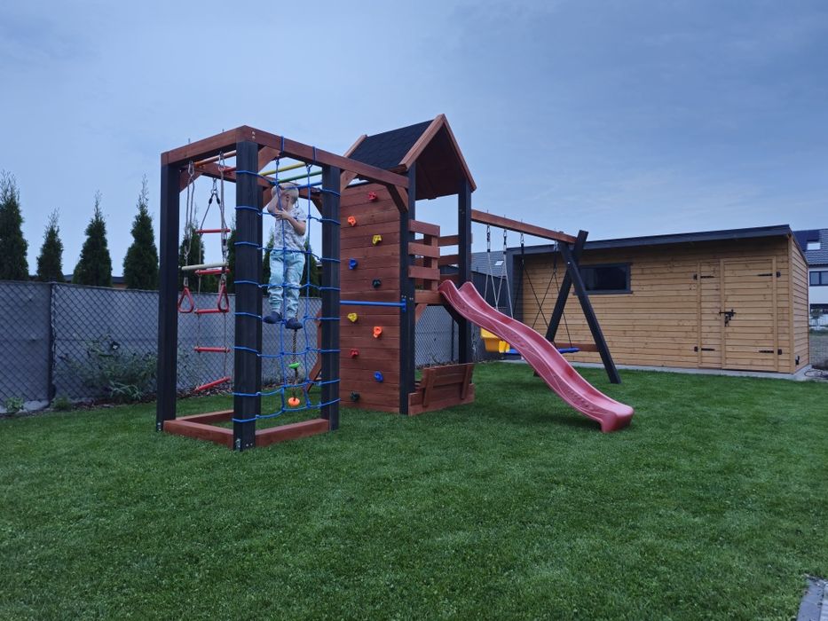 Plac zabaw model "F" - Małpi gaj - Zjeżdżalnia - Siatka