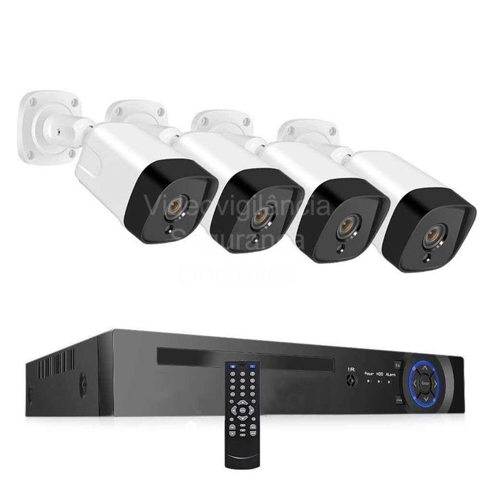 Conjunto NVR 8 Canais ‼️ 4 Câmaras ‼️ 5MP ‼️ PoE ‼️ Deteção Movimento