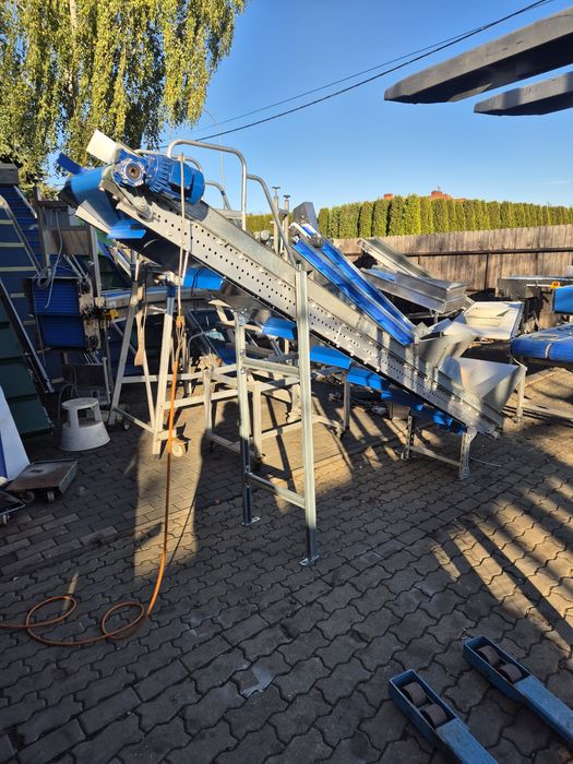 Przenosnik tasmowy taśmociąg podajnik transporter  wznoszący skośny