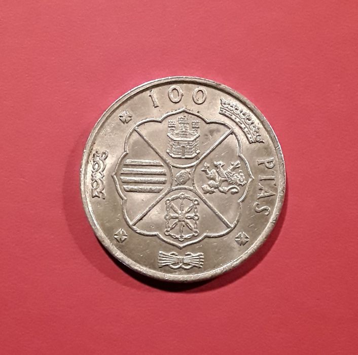 Moeda 100 (cien / cem) pesetas - Francisco Franco - 1966 em prata
