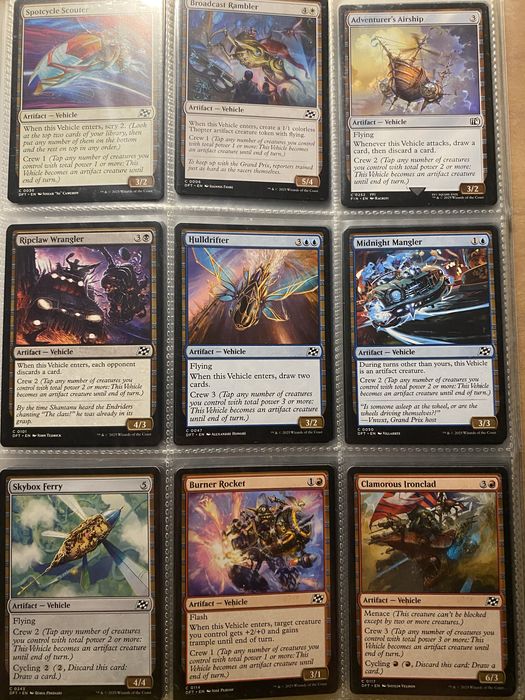 Vehicle kolekcja 48 kart magic the gathering kazda inna