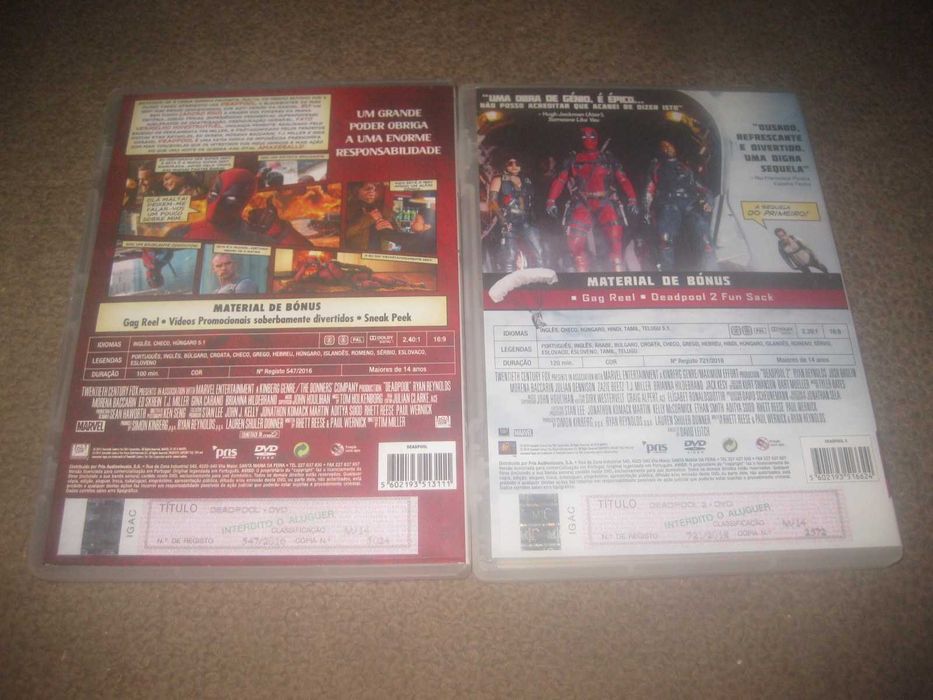 Colecção Completa em DVD "Deadpool" com Ryan Reynolds