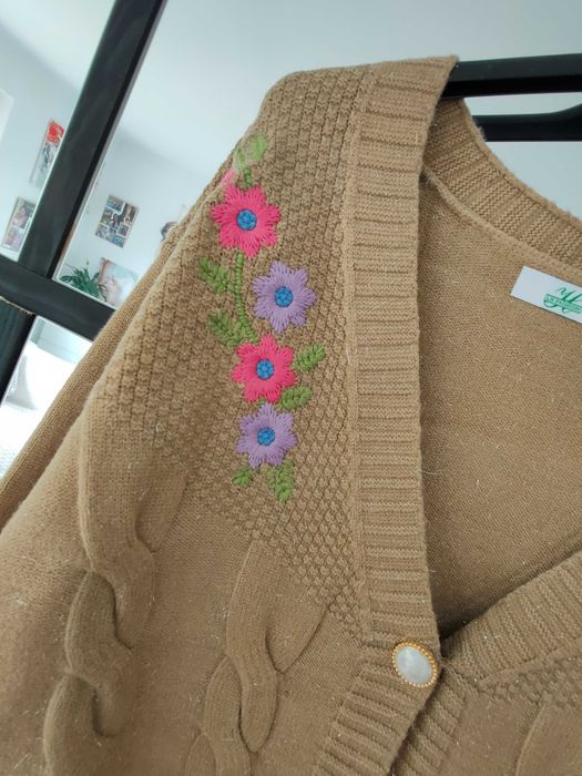 Śliczny komplet sukienka sweter dzianina sweterkowy angora S M