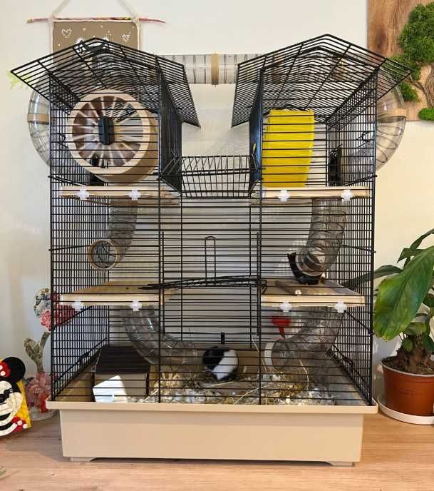 DUŻA NOWA Klatka dla chomika ZESTAW z tunelami domek dla gryzoni