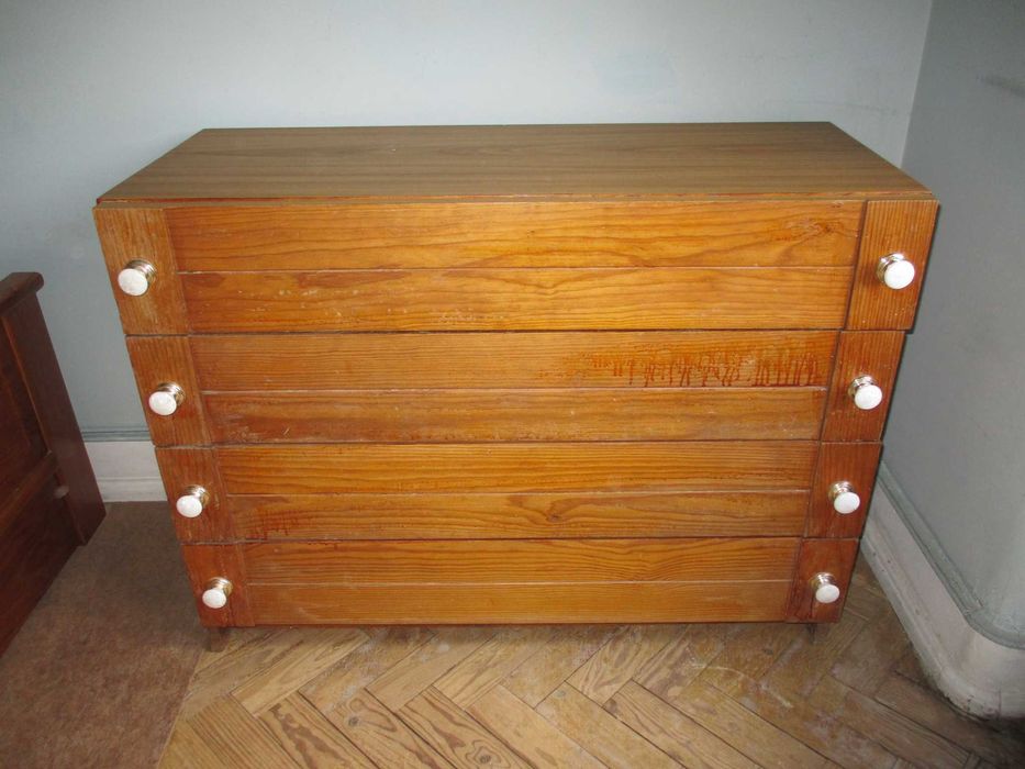 Conjunto de Quarto Solteiro em Pinho Mel com Colchão Bestbed