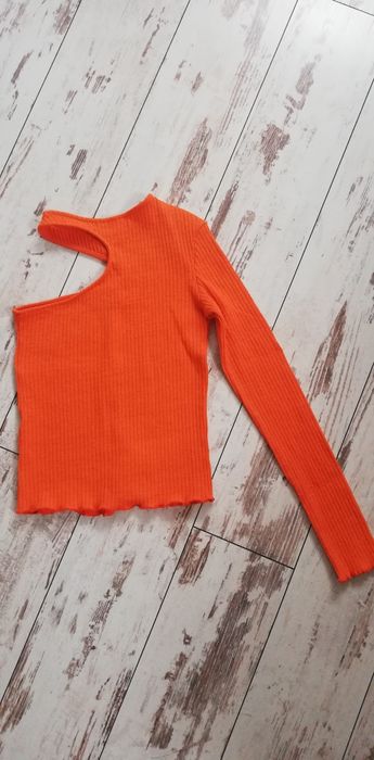 Bluzka pomarańczowa z jednym rękawem