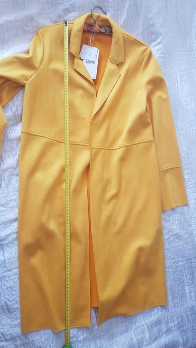 Płaszcz płaszczyk narzutka Zara M 38 żółty rudy damski