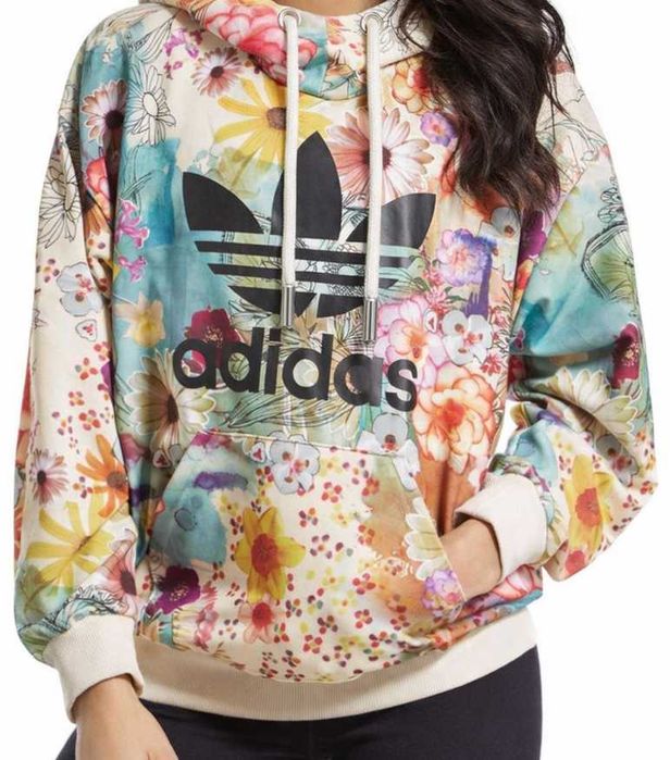 ADDAS bluza z kapturem w kwiaty rozmiar 42 44, kod AJ8148