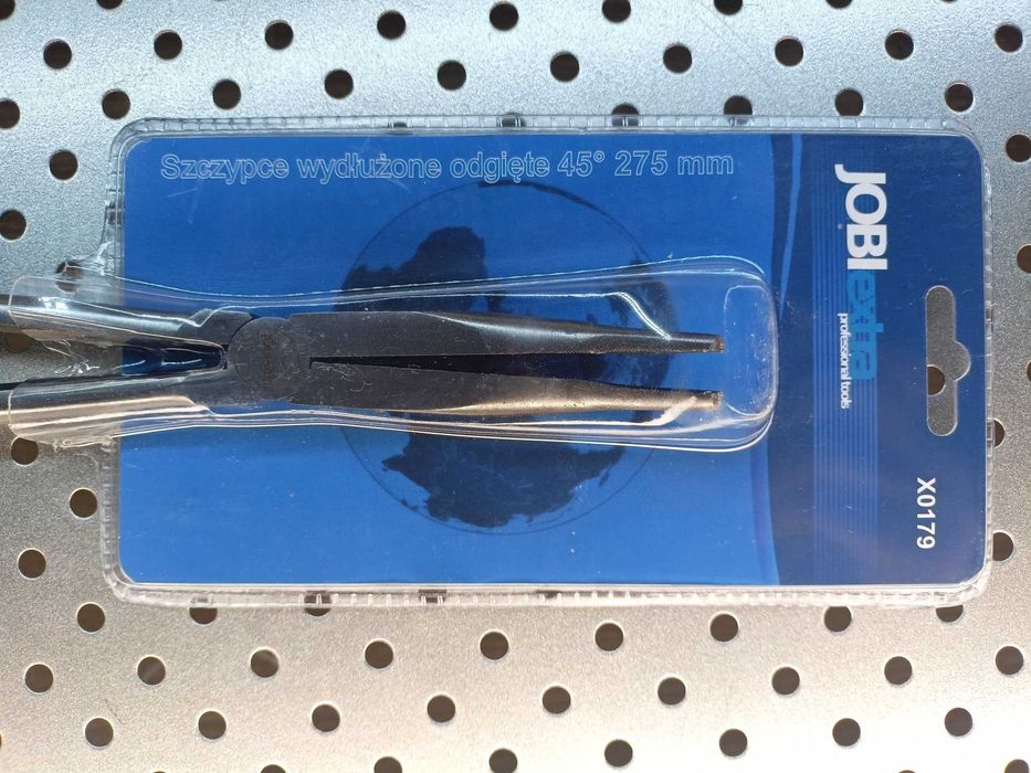 Szczypce wydłużone Cr-V wygięte 45° 275mm szczypce długie 45° wygięte