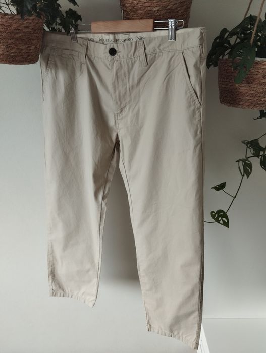 Bawełniane spodnie chinos, bawełniane, basic r.XL  w38xl29 Easy