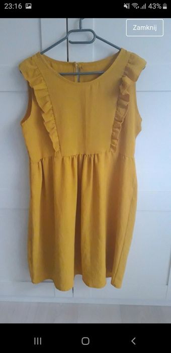 Sukienka musztarda motylek