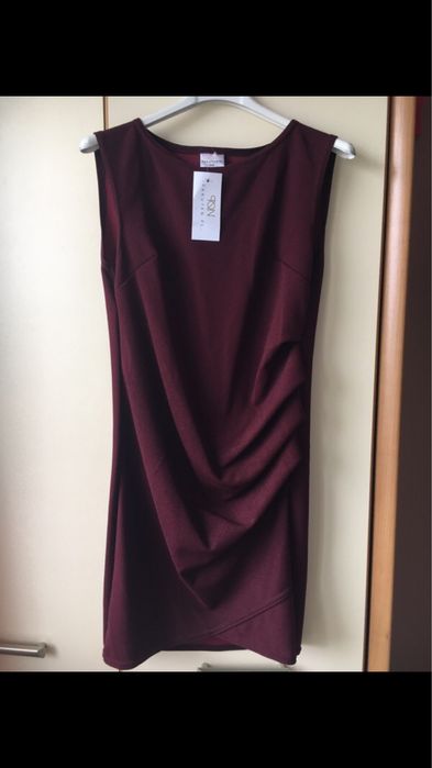 Bordowa mini sukienka